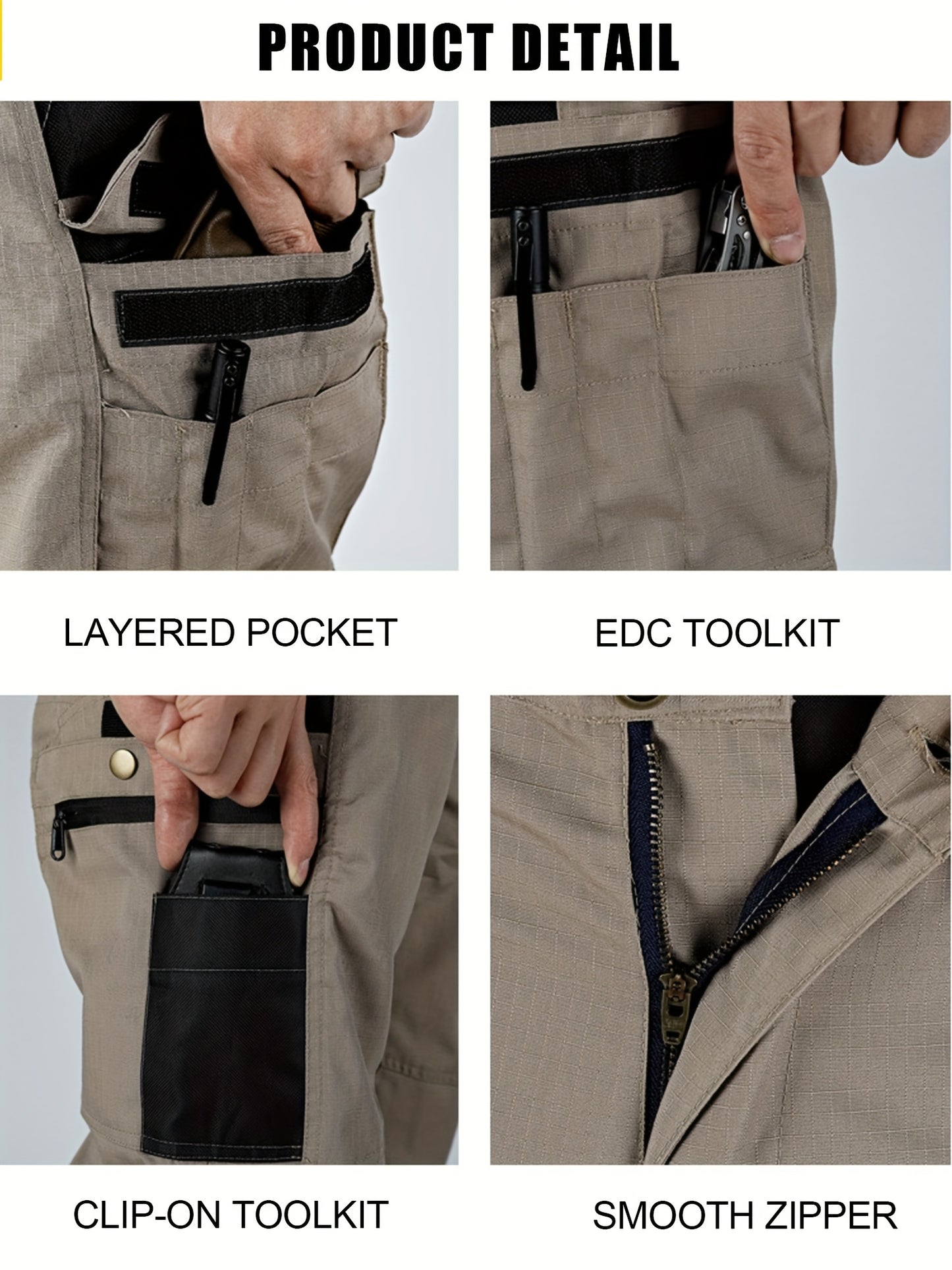 2Pack Men'S Utility Cargo Pants, Lightweight Tactical Workwear, Stretch Ripstop