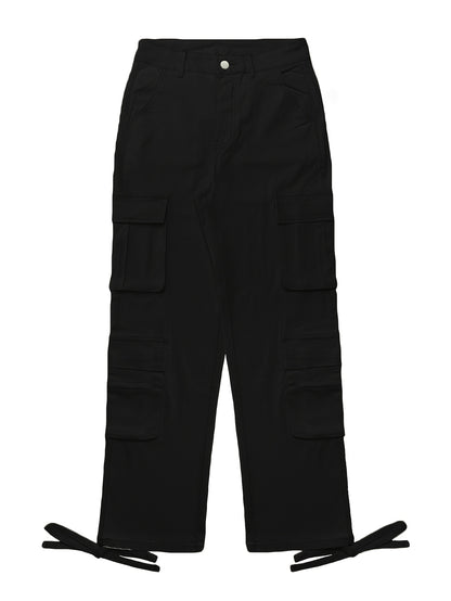 Street Hip-Hop Style Low Waist Multi Pocket Workwear Casual Denim Workwear Pants
