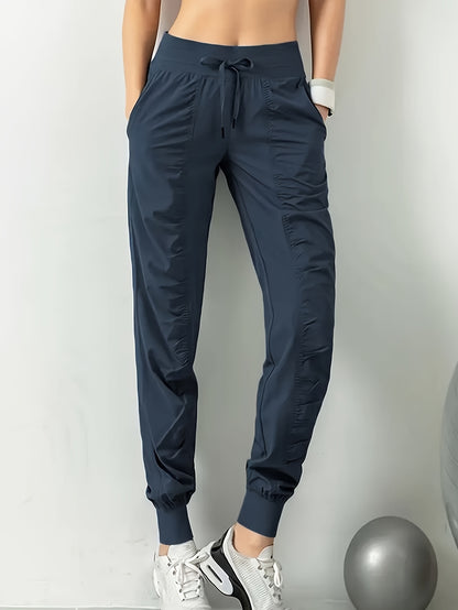 3pcs Women's Quick-Dry Training Tracksuit Pants - Slim Pleated Athletic Joggers with Drawstring Waist & Side Pocket, Gym Workout Pants Suitable for Running,, Gym - Spring Summer Fall Solid Color (Machine Washable)