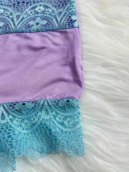Contrast Color Lace Splicing V-Neck Bow Splicing Soft And Comfortable Skin-Friendly Casual Home Pajamas Set