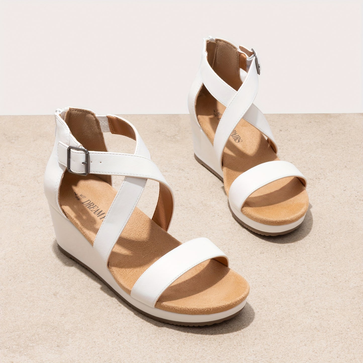 Women's Open Toe Buckle Ankle Strap Summer Platform Wedge Sandals Stylish and Comfortable and Fashion Shoes Fashion Outdoor Shoes Quick On and Off Suitable for Different Occasions, Women Shoes