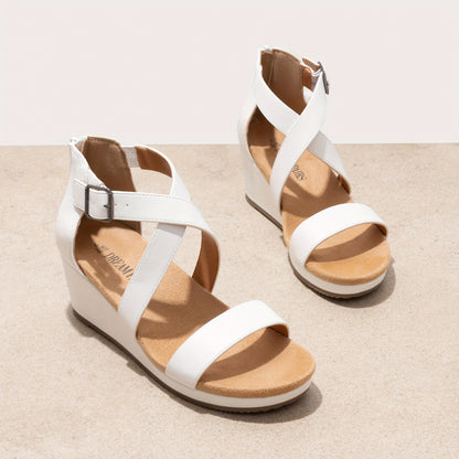 Women's Open Toe Buckle Ankle Strap Summer Platform Wedge Sandals Stylish and Comfortable and Fashion Shoes Fashion Outdoor Shoes Quick On and Off Suitable for Different Occasions, Women Shoes