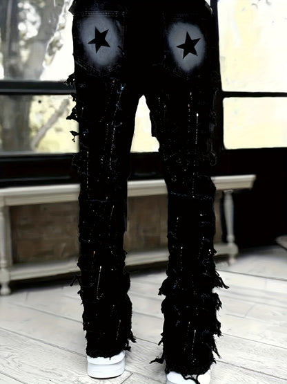 Men's Straight Leg Jeans - Black Denim Clean Finish Modern 636645