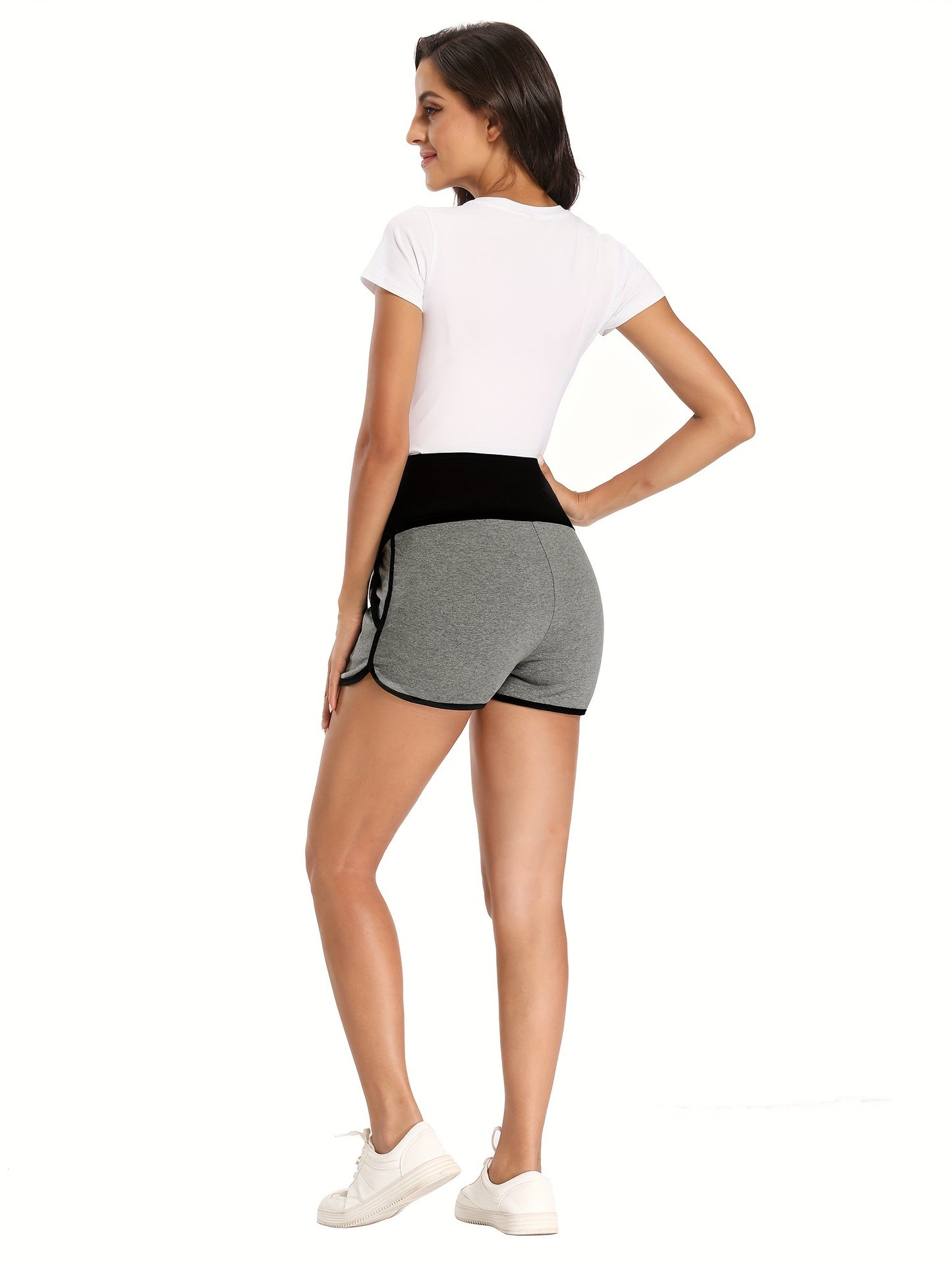 FABRACK Fashion Women's Maternity Shorts Over Belly Bottoms With Pockets Pregnancy Pajama Lounge Workout Running Shorts