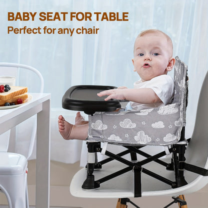 Foldable Baby Dining Chair - Portable Tray Seat