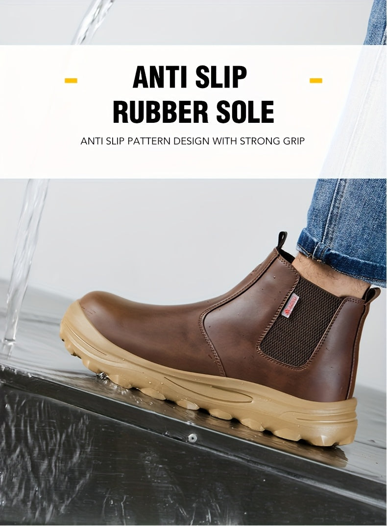 Men's Industrial Construction Protective Shoes, Men's Steel Toe Anti Stab, Durable, Anti Slip Work Boots, Lightweight And Durable Safety Shoes, Work Shoes, Work Boots for Men, Zapatos De Trabajo Para Hombre