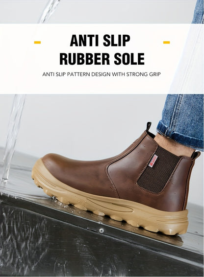 Men's Industrial Construction Protective Shoes, Men's Steel Toe Anti Stab, Durable, Anti Slip Work Boots, Lightweight And Durable Safety Shoes, Work Shoes, Work Boots for Men, Zapatos De Trabajo Para Hombre