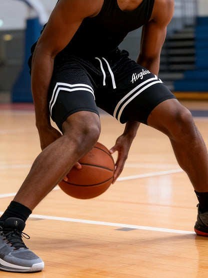 1pc Of Sports Basketball Shorts, Loose And Comfortable, Sweat Wicking And Breathable, Outdoor Running Lined with Stretch Cloth Quick-drying Training Pants