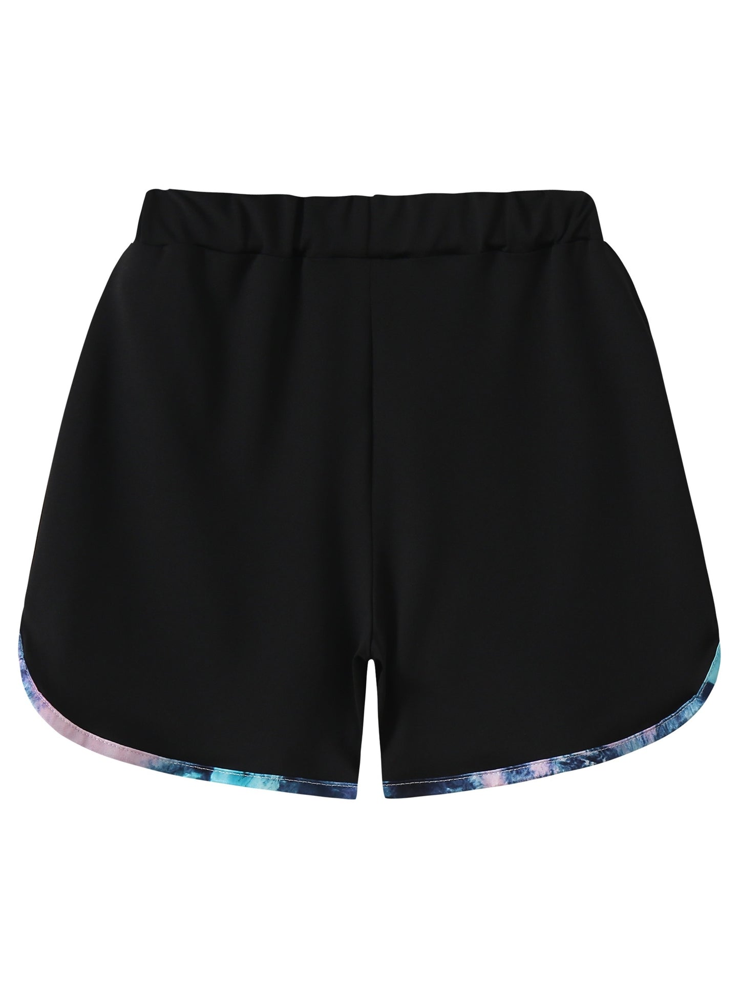 6pcs, Girls Love Print Camouflage Design Short Sleeve Athletic Shorts Summer Suit, for Outdoor