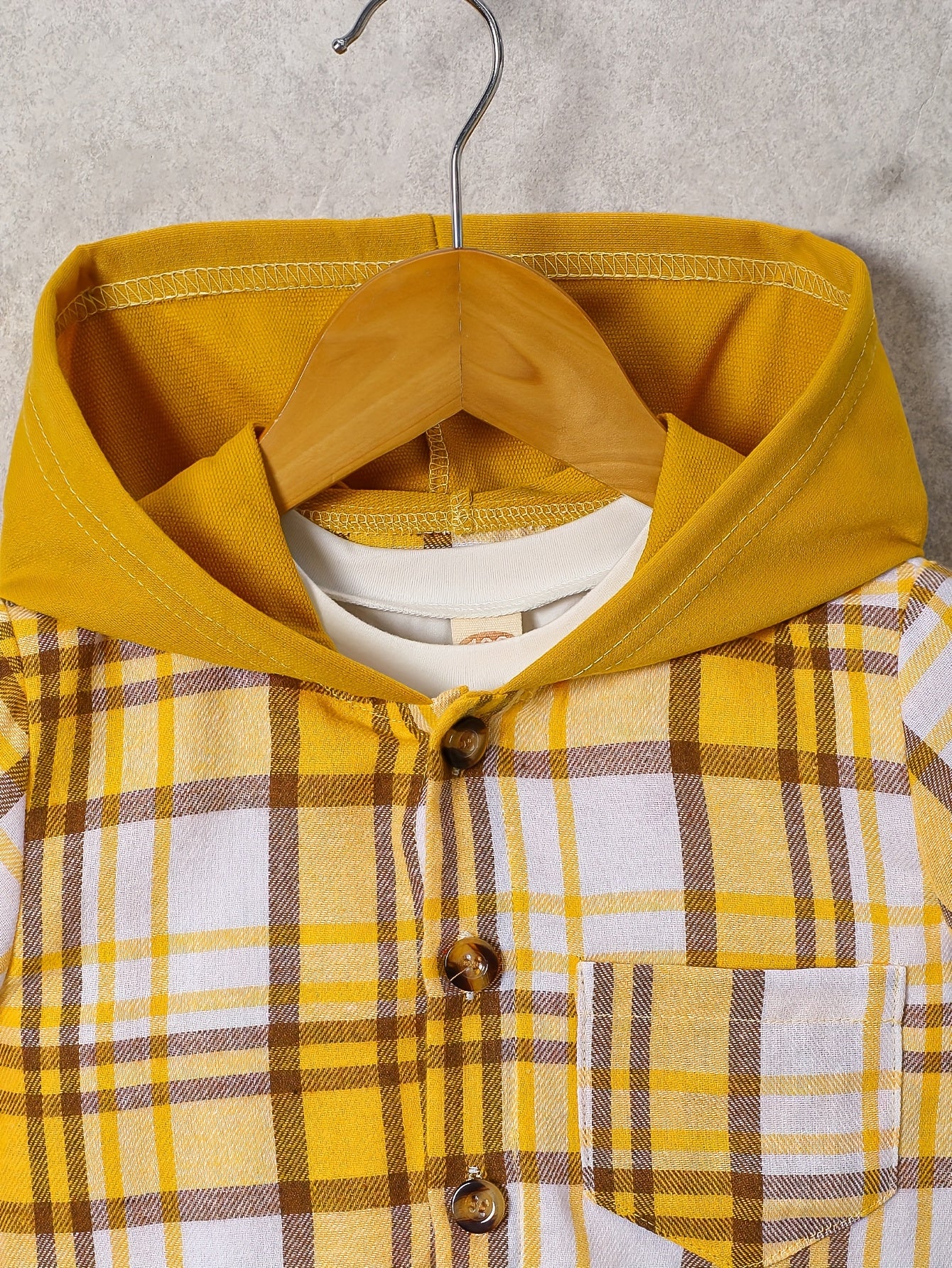 2pcs, Children's Short-sleeved Plaid Shirt Shorts Hooded Top Cardigan Fashion Casual Children's Shorts Set, Perfect for Outdoor