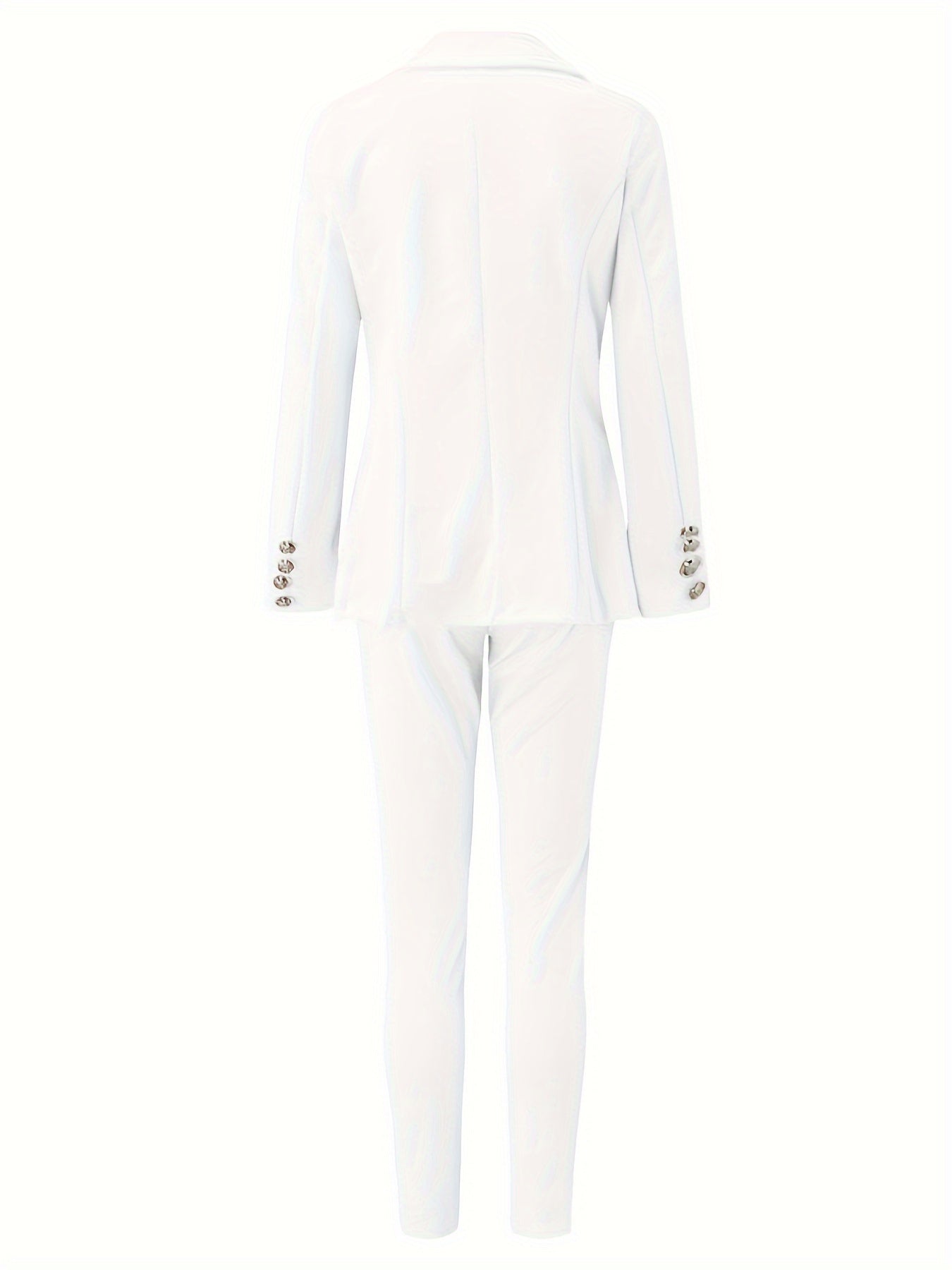 Women'S Clothing: Two-Piece Business Casual Set Featuring a Double-Breasted Blazer And Slim Fit Pants