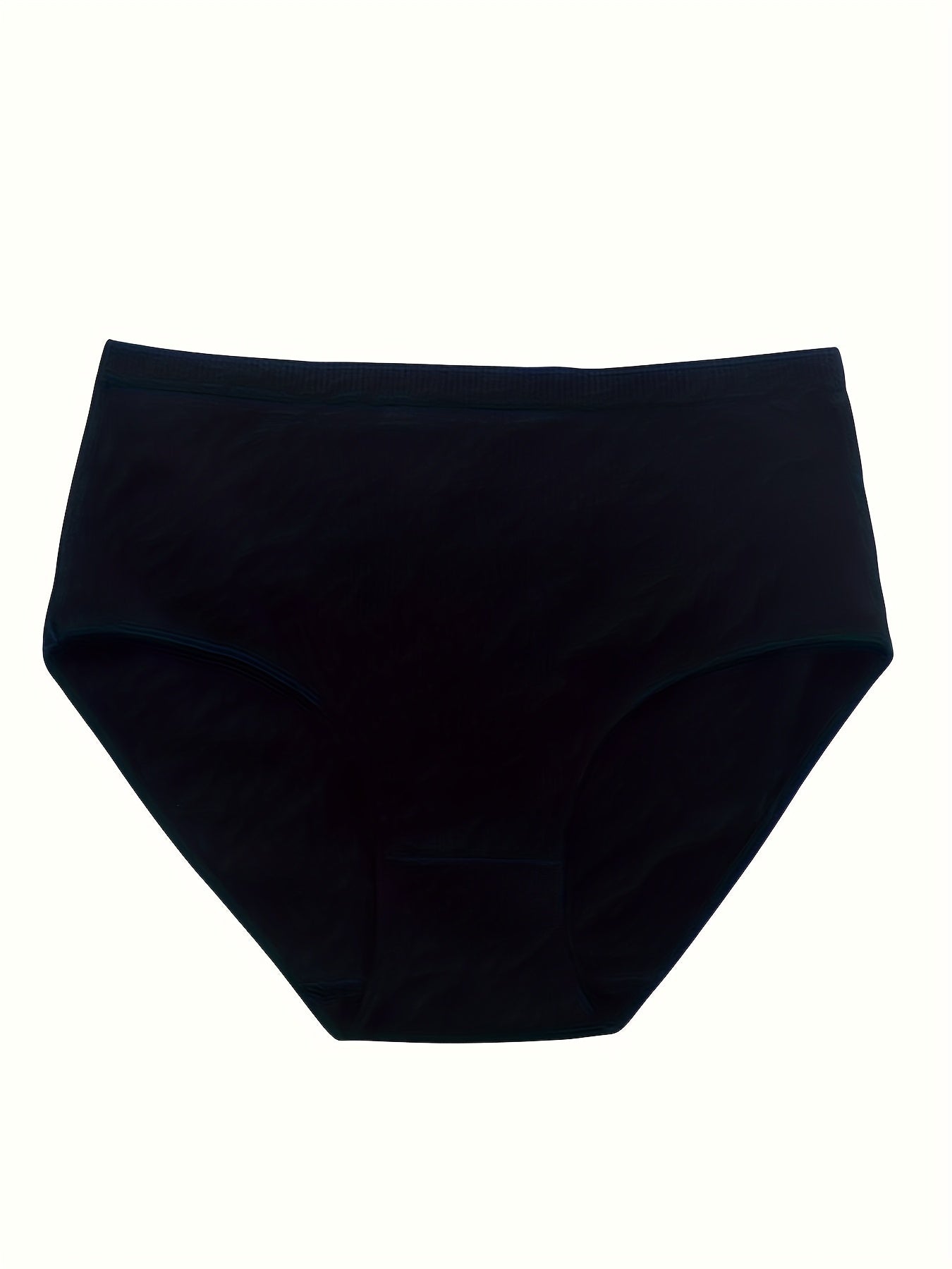 8pcs Of Oversized High Waisted Women's Underwear, 95% 5% Stretch, Breathable, Abdominal Control, Solid Color, Fabric Underwear