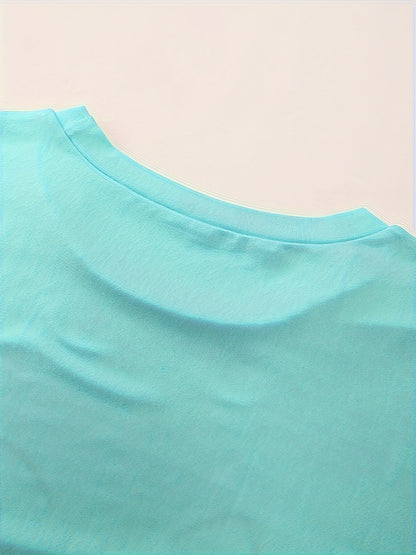 [Cozy Cat Sleepwear] Cozy Cat Women's Plus Size Sleepwear Nightgown | Short Sleeves, Light Blue Color, Whimsical Cat Design, Ensures Pleasant Slumber