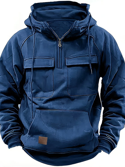 Men's Black Polyester Hoodie - product view 16