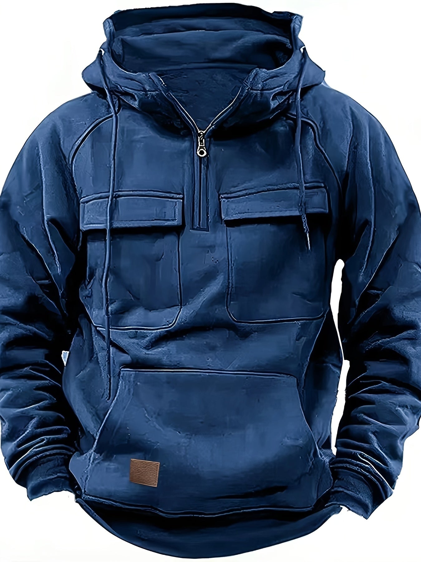Men's Black Polyester Hoodie - product view 2