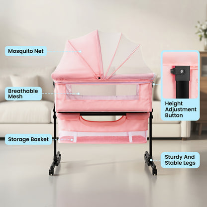 Baby Cradle, Bedside Crib, Foldable Portable Bedside Baby Cradle.New Model Baby Cradle Suitable for Both Boys And Girls. Stable And Not Prone to Tipping Over.Gifts for Family, Product Weight 16 Lbs, Applicable Infant Weight Limit 33 Lbs