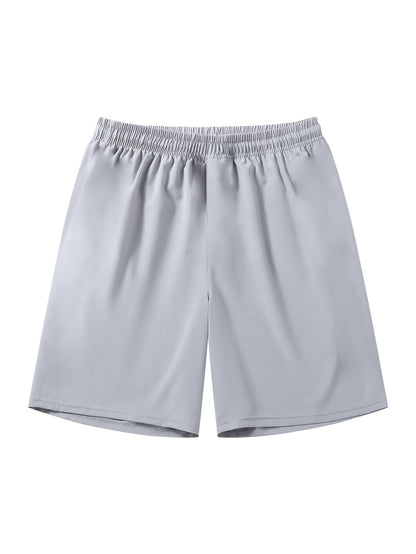 5pcs Men's Casual Sports Shorts with Hidden Zipper Pockets, Contrast Zipper, Summer Breathable Quick-Dry Fabric, for Daily Wear, Running, Basketball, Knee-Length Pants for Men, Quick-Dry Fitness Shorts for Men, Striped Waistband with Drawstring