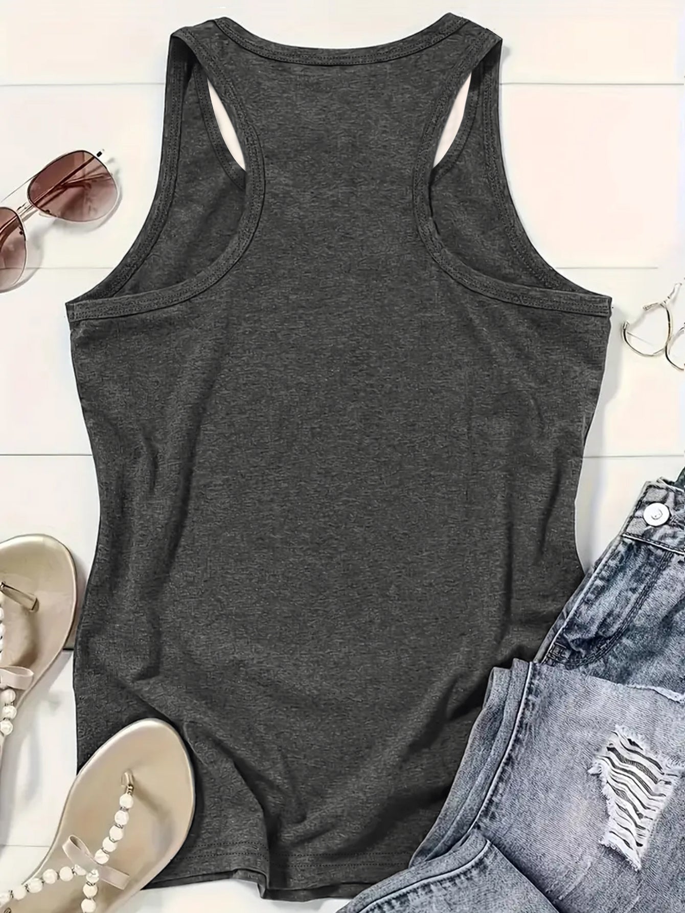 Women'S Fun Quotes: Sleeveless Vest- "Too Old to Fight, Too Slow But I Can Still Shoot" Bold Black Letters- Machine-Washable Personalized Shirt, Suitable for Women, Letter Print Design Not Heavy- Smooth Texture