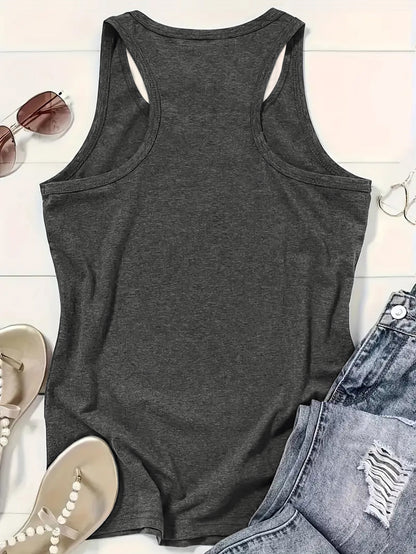 Women'S Fun Quotes: Sleeveless Vest- "Too Old to Fight, Too Slow But I Can Still Shoot" Bold Black Letters- Machine-Washable Personalized Shirt, Suitable for Women, Letter Print Design Not Heavy- Smooth Texture