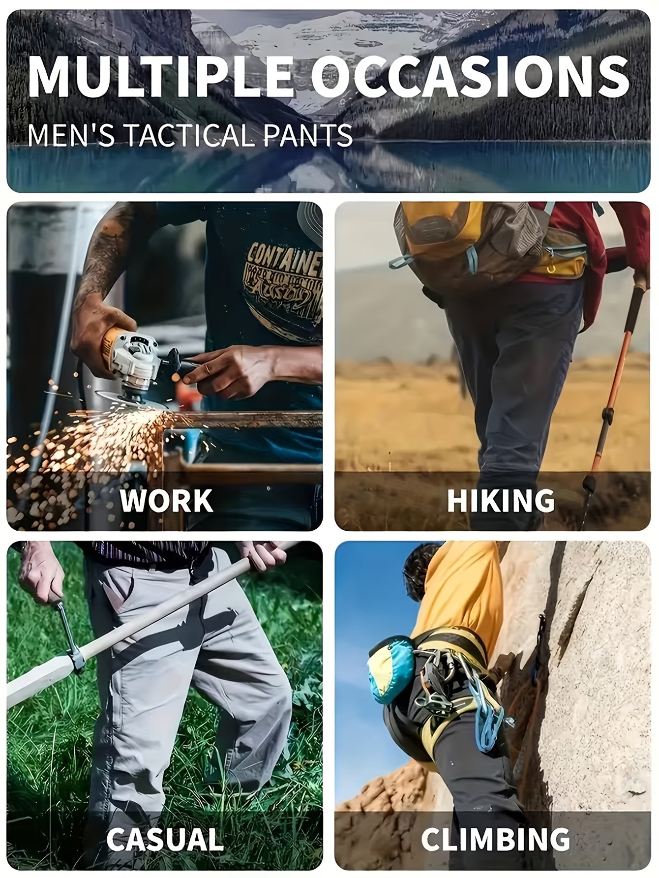 Men'S Tactical Cargo Pants - Quick-Dry Lightweight, Multi-Pocket Design, Regular Fit for Hiking, Camping, Outdoor Adventures (Belt Not Included), Hiking Pants, Adventure Clothing, Rugged Style, Scratchresistant Material, Utility Trousers