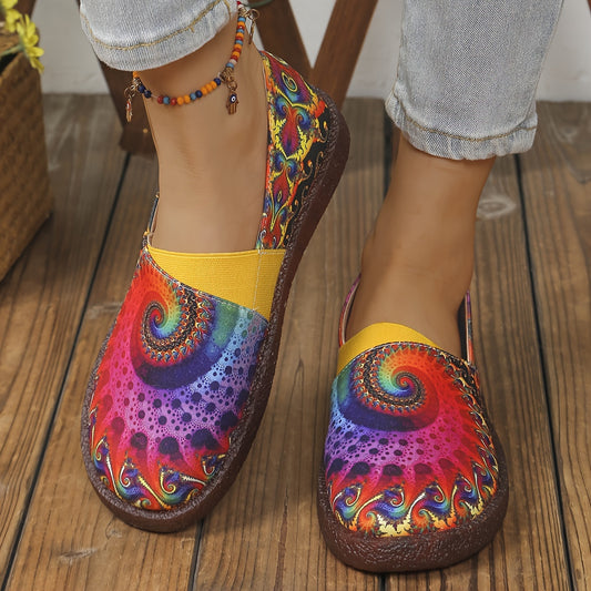 New Ultra-Soft Outsole, Stylish And Comfy, Colorful Round-Toe Versatile Artistic Flat Shoes with a Shallow Mouth., Women Shoes