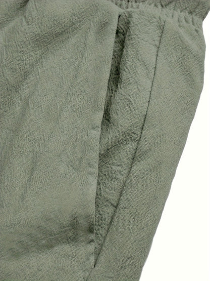 Men'S Washed And Vintage-Style Fabric Casual Straight-Leg Tapered Trousers, Suitable for Everyday Fitness And Outdoor Wear