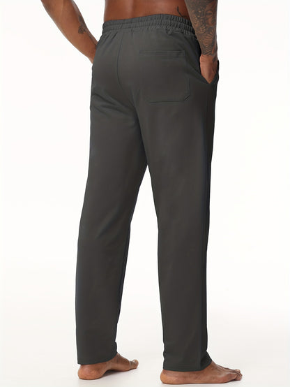 EXARUS Men'S Yoga Sweatpants Set - 2pcs, Athletic Lounge Pants with Open Bottom Straight Leg And Pockets