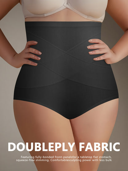 4pcs Plus Size High-Waist Shaping plus-size Panties- Breathable And Comfortable, Designed To Shape Your Figure Perfectly- Featuring A Wide Elastic Waistband For Extra Support, Providing All-Day Comfort