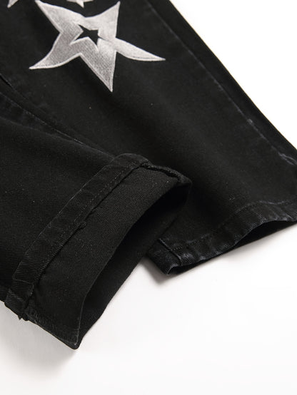 Slim Fit Men'S Jeans with Embroidery And Ripped Details