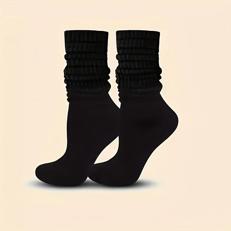 6 Pairs Of Women's Pile Socks, Long Leg Socks, Autumn And Winter, Warm And Comfortable, Soft And Casual High Leg Socks, Leg Covers