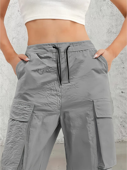 Women's Black Dark Gray Light Grey Khaki Cargo Cargo Pants - product view 9