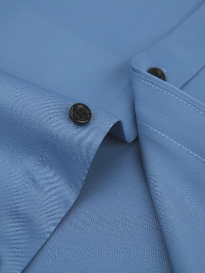 Men's Solid Color Dress Shirt - Classic Neck Short Sleeve 528165