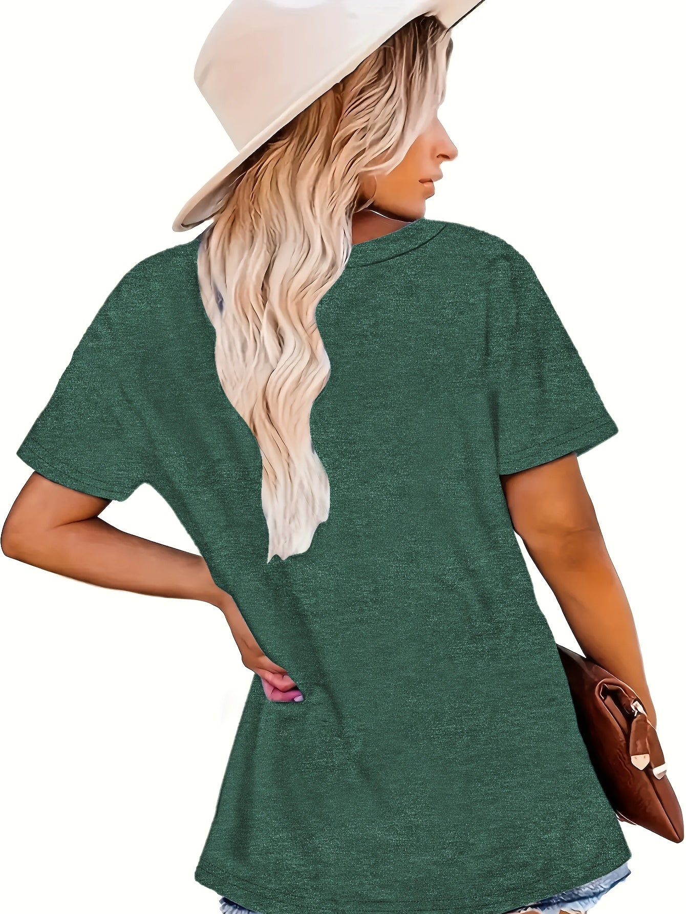Ladies' Casual Summer T-Shirt - Women'S Knotted Hem Design with Graphic Print 'If I Shenan Once, I'll Shenanigan', Round Neck, Comfortable Fit for Everyday Wear and Sports, Fashion Street Style Tee