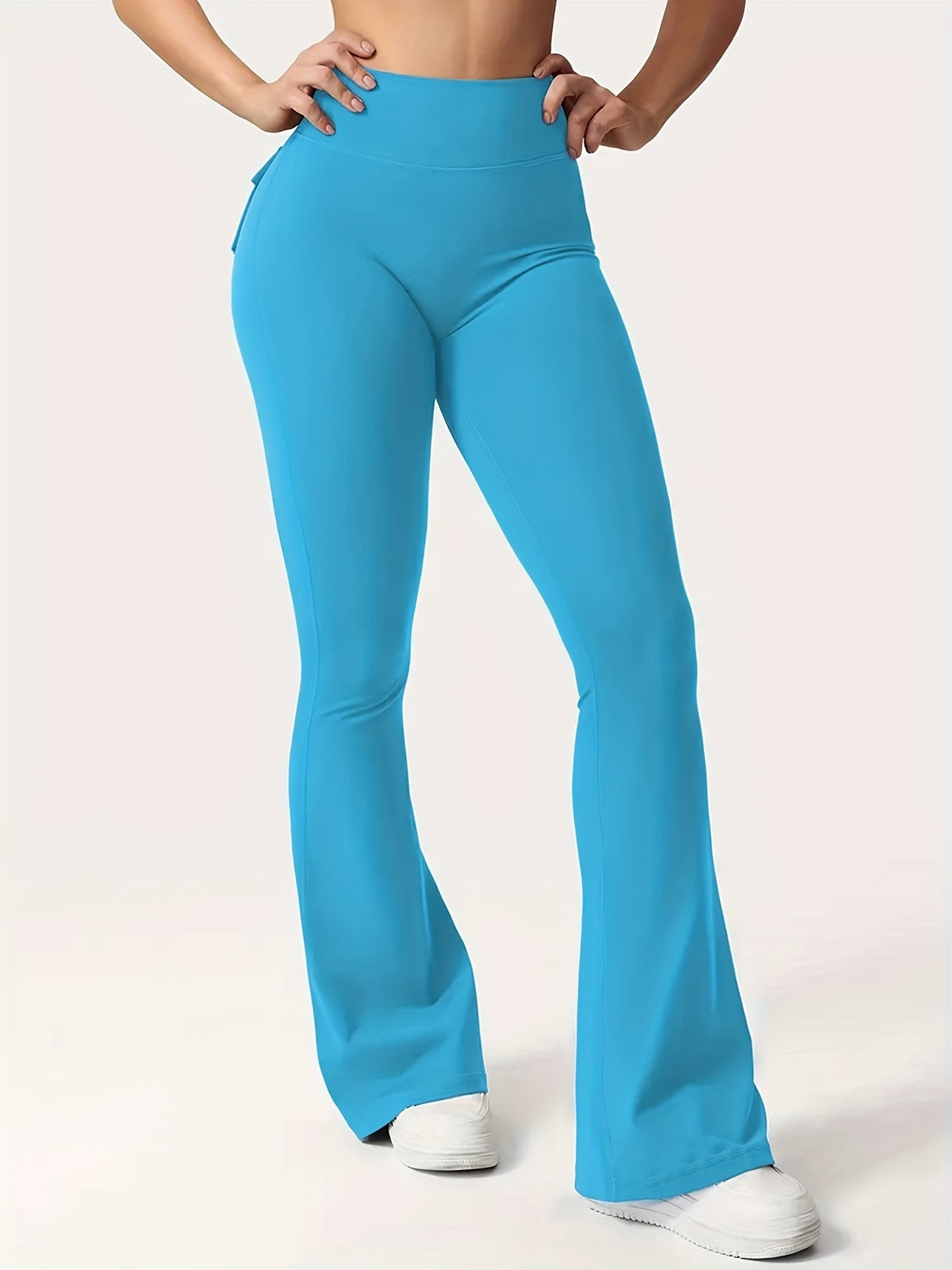 New Women'S Casual Loudspeaker Yoga Pants Training Loudspeaker Pants High Waist Work Clothes Belt Pocket Sportswear
