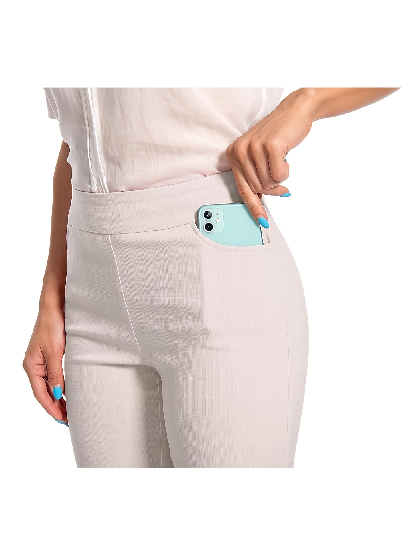 Women's Tulip Hem Pull On Work Shorts, Super Stretchy, Casual Dress Style with Front Pockets