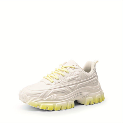 Stylish Chunky Sneakers for Ladies, Featuring Bold Platform Design And Comfortable Lace-Up Style., Women Shoes