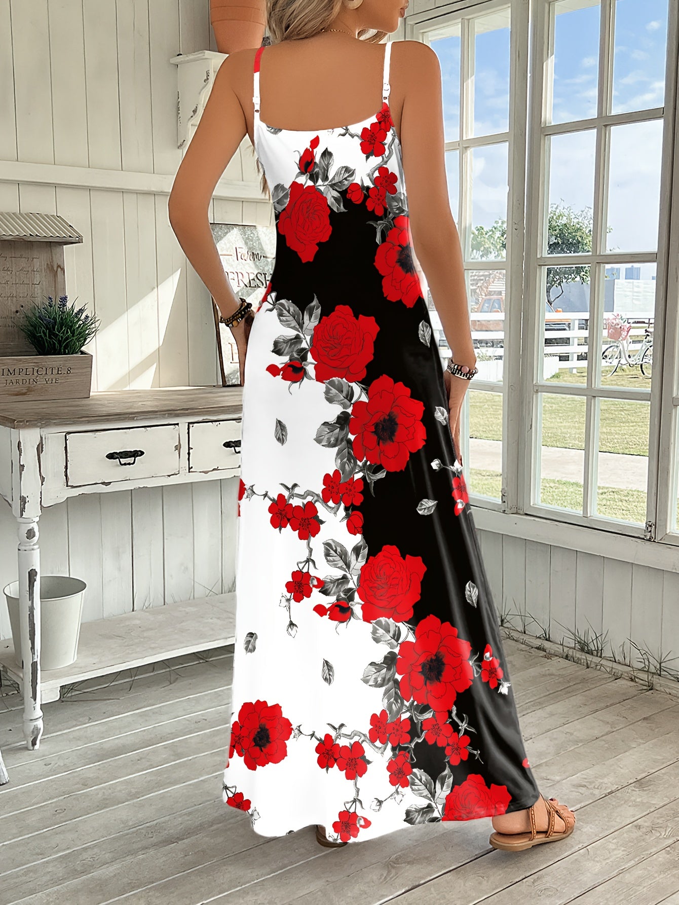 Women's Mixed colors Polyester Floral Printed Dress - product view 4