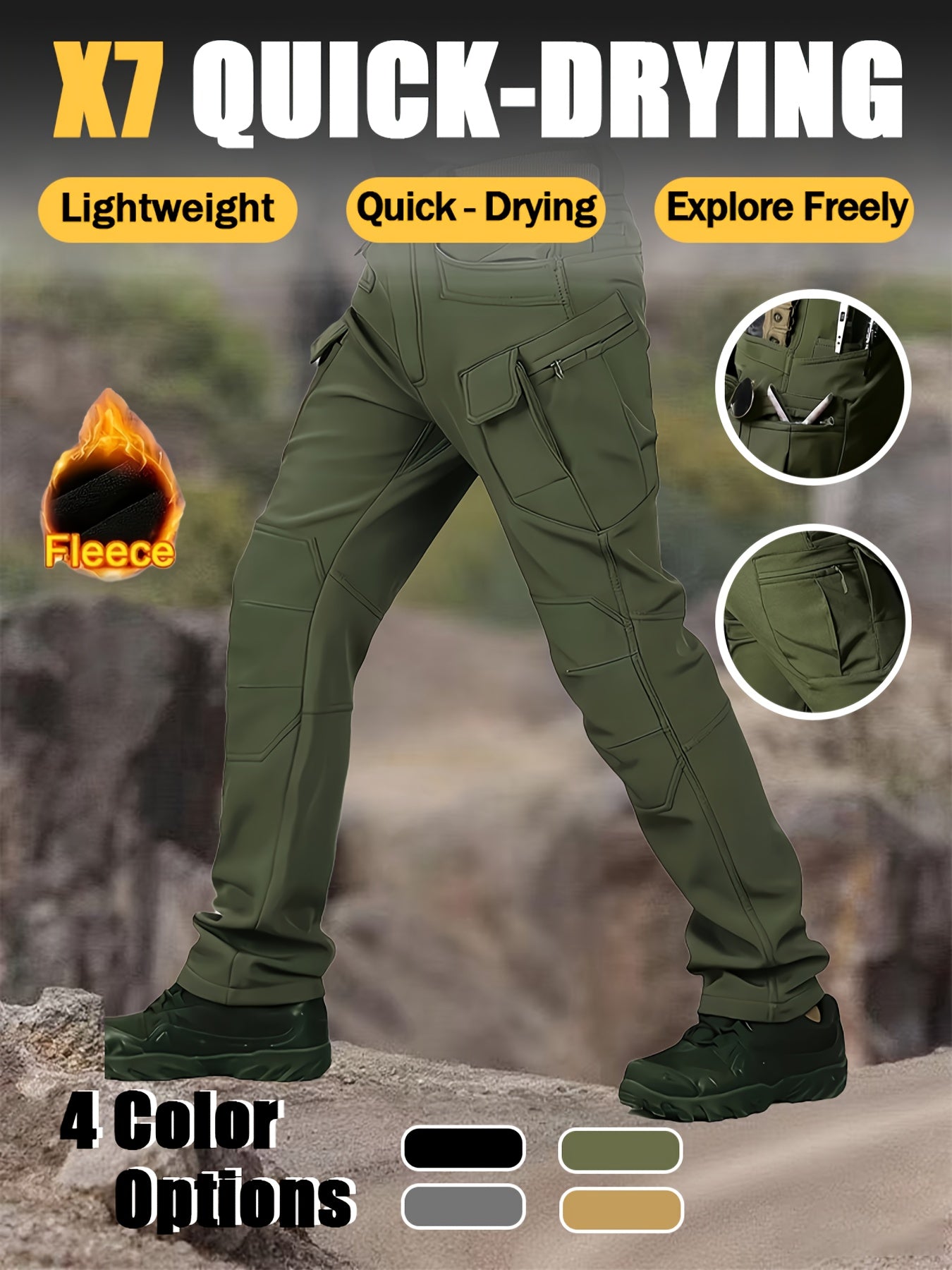 Men'S New Thickened Two-Piece Windproof Jacket And Hoodie Designed for Autumn And Winter, Featuring Multiple Pockets, Elastic Materials, And Warmth, Ideal for Hiking, Skiing, Fishing, And Outdoor Sports. Tactical Style with Breathable Fabrics