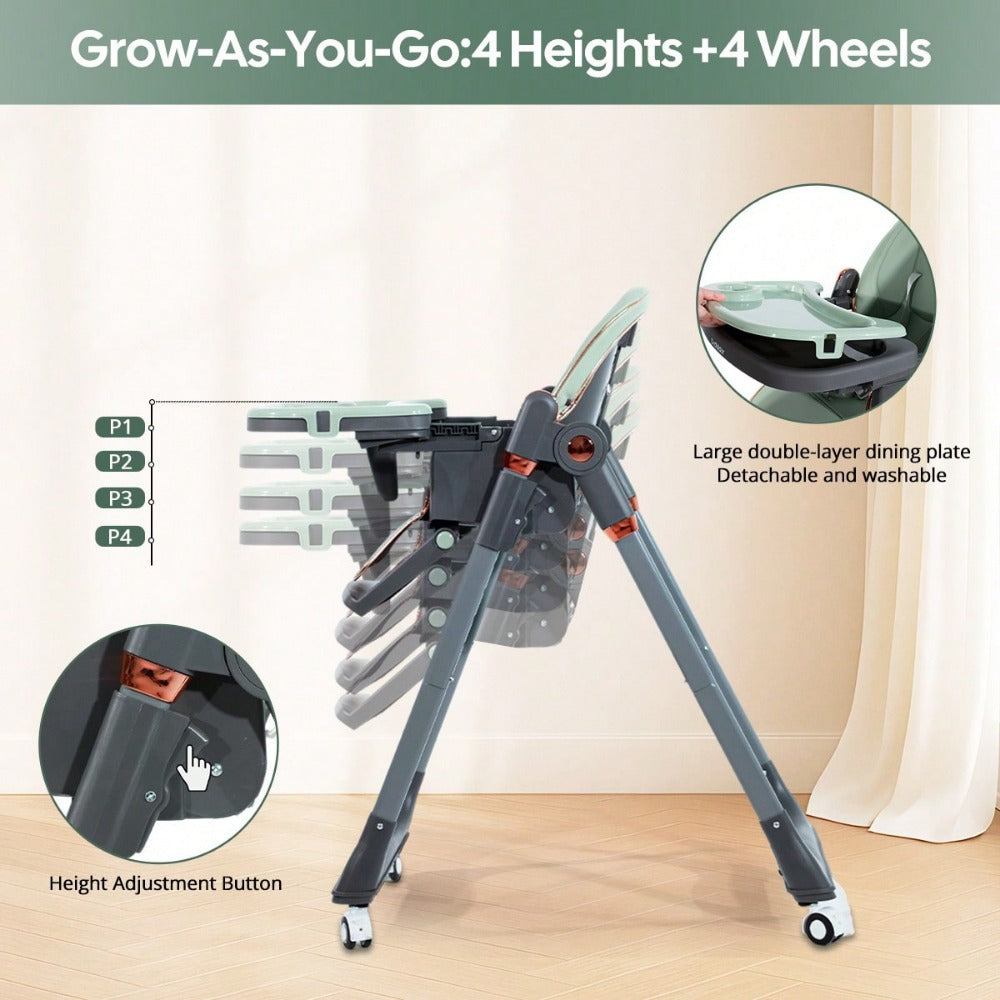 Baby High Chair - Foldable Adjustable Cochildor 3-in-1