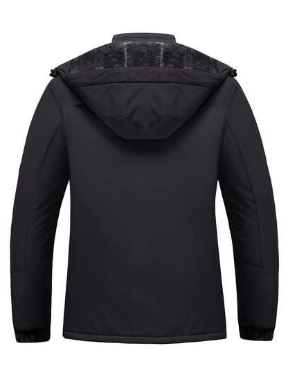 Women's Winter Ski Jacket - High Quality Soft-shell Hooded Jacket Windproof Detachable Hood Multi-pockets Warm Thickened Fleece Lined - Winter Outdoor Snow Sports Skiing Snowboarding Hiking Camping Daily Casual Wear Work Wear Rain Windbreaker