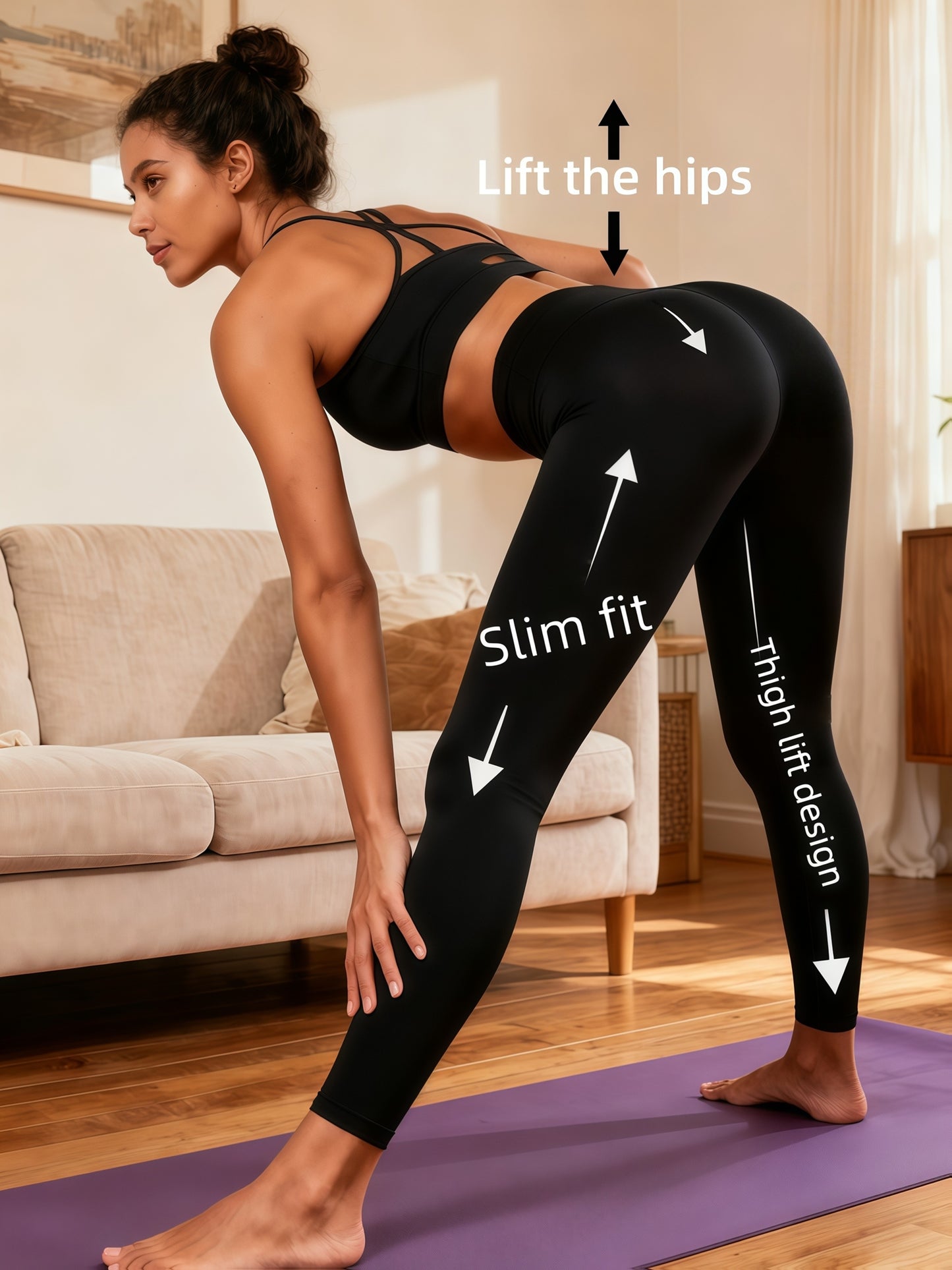 Lifting Sports Leggings for Women, Quick-Dry Soft Stretch Breathable, Outdoor Running Hiking Base Layer Leggings for Women, Ropa De Gym