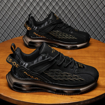 Men Fish Scale Woven Shoe Upper Casual Running Shoes Men Outdoor Breathable Sneakers Plus Size