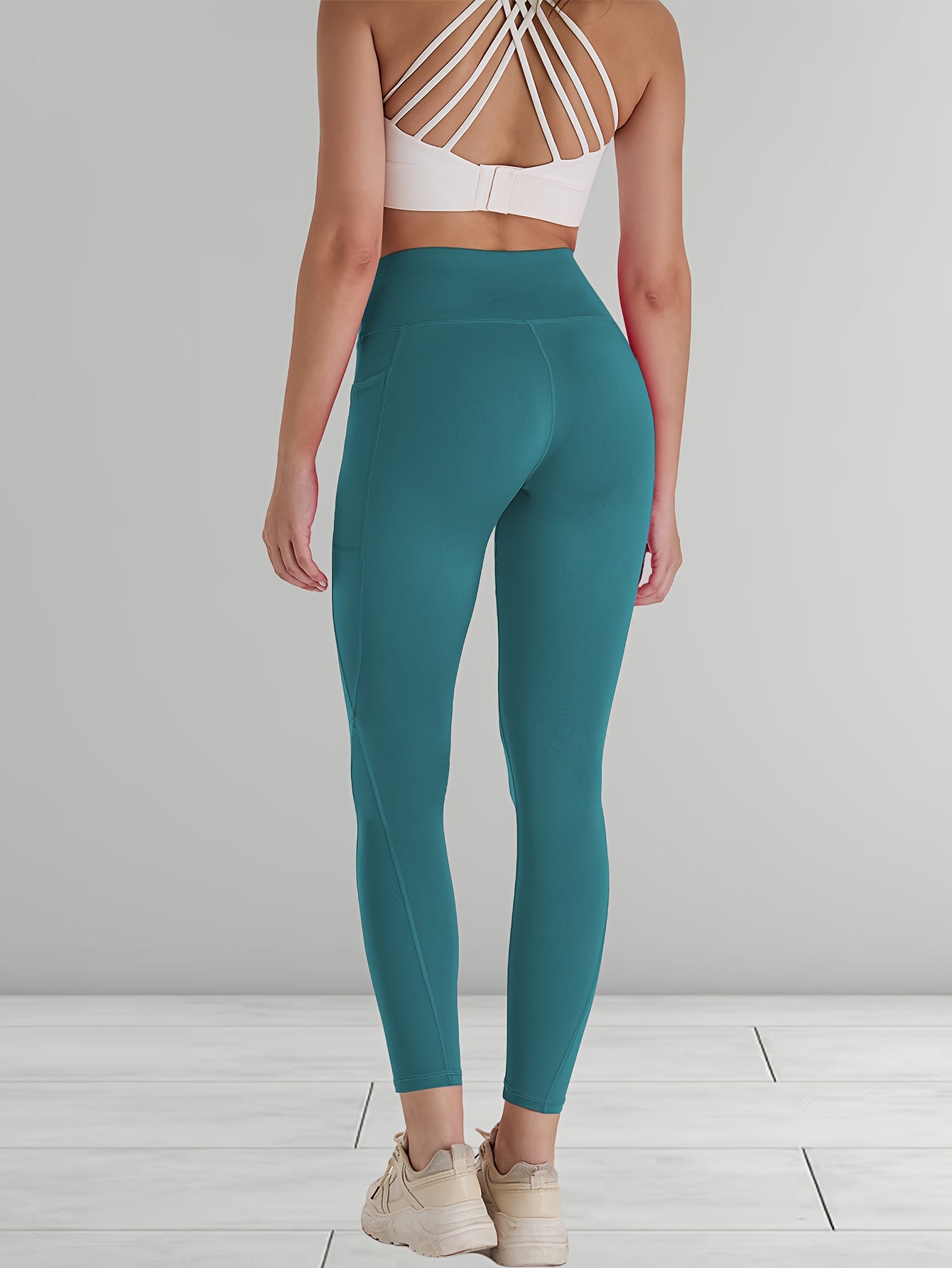 230g Women's Leggings Set of 3 High Waist Breathable with Pockets Compression Tights Multi-Color Suitable for All Seasons Daily Sports Fitness Yoga Shapewear