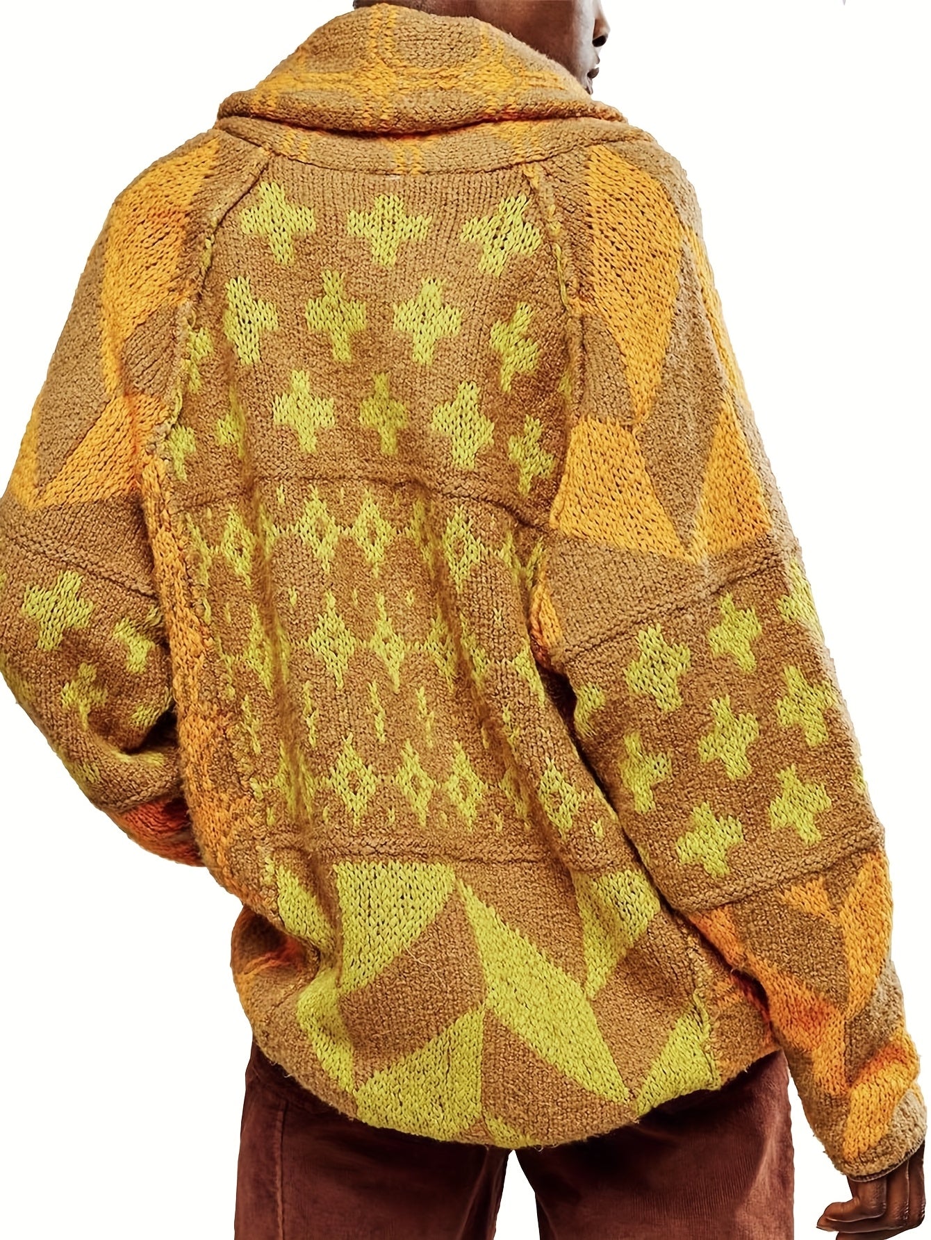 Autumn And Winter New Sweater with Two-Tone Color Block, Lightweight Layering Piece, Everyday & Formal Outfits - Sweater Cardigan, Casual Wear, Textured Knitwear, Fall Fashion, Stylish Knitwear, Cozy Material, Versatile Top, Office Attire