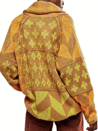 Autumn And Winter New Sweater with Two-Tone Color Block, Lightweight Layering Piece, Everyday & Formal Outfits - Sweater Cardigan, Casual Wear, Textured Knitwear, Fall Fashion, Stylish Knitwear, Cozy Material, Versatile Top, Office Attire