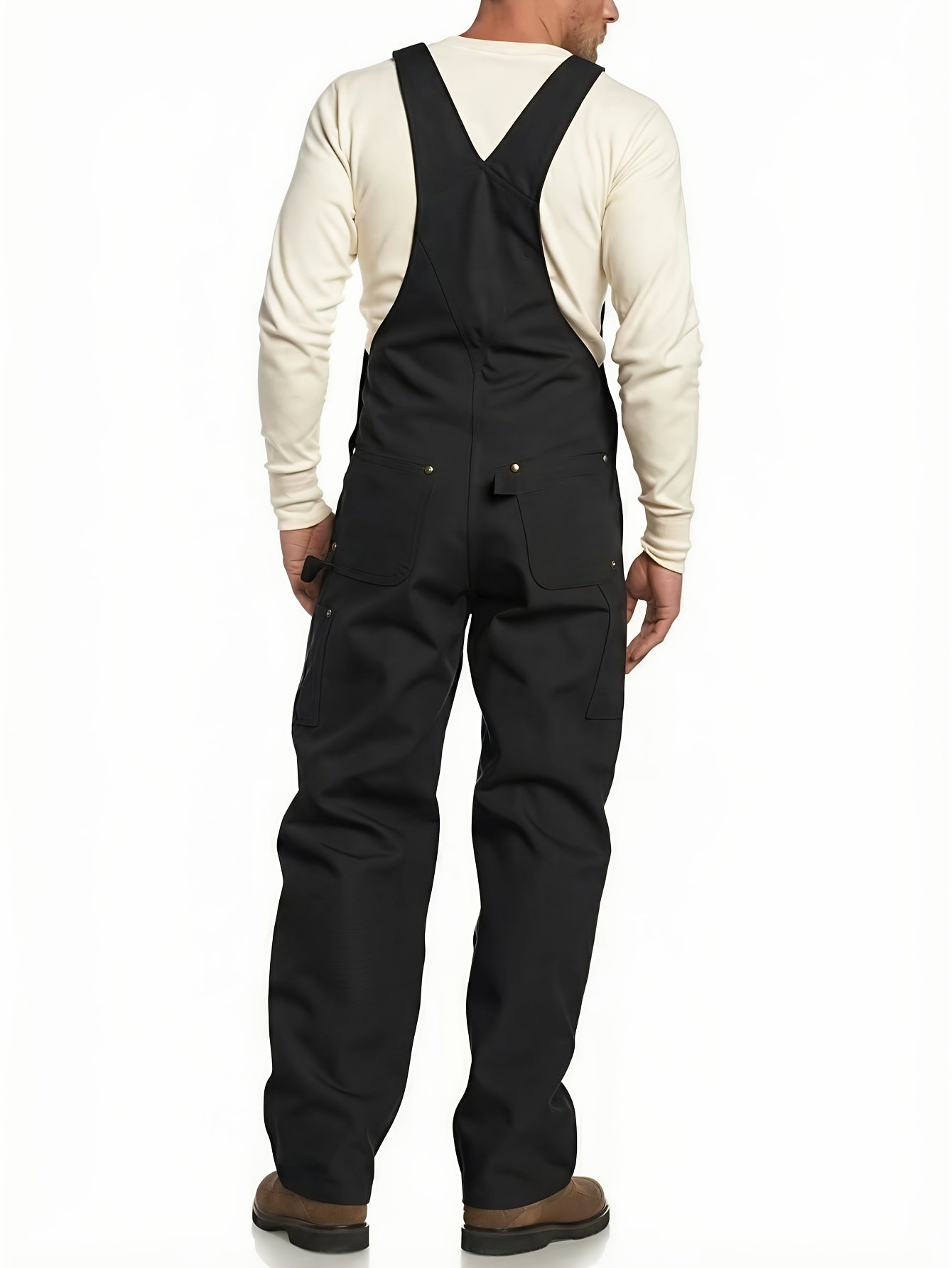 Men'S Brown Oxford Overalls - Multi-Pocket Workwear with Adjustable Straps And Waist, Durable for Farm/Ranch, Motorcycle And Outdoor - Perfect Birthday And Father'S Day Gift