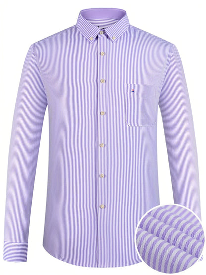 Men'S Long Sleeve Shirt with Classic Stripes, Ideal for Business Formal Events, Perfect Gift for Him