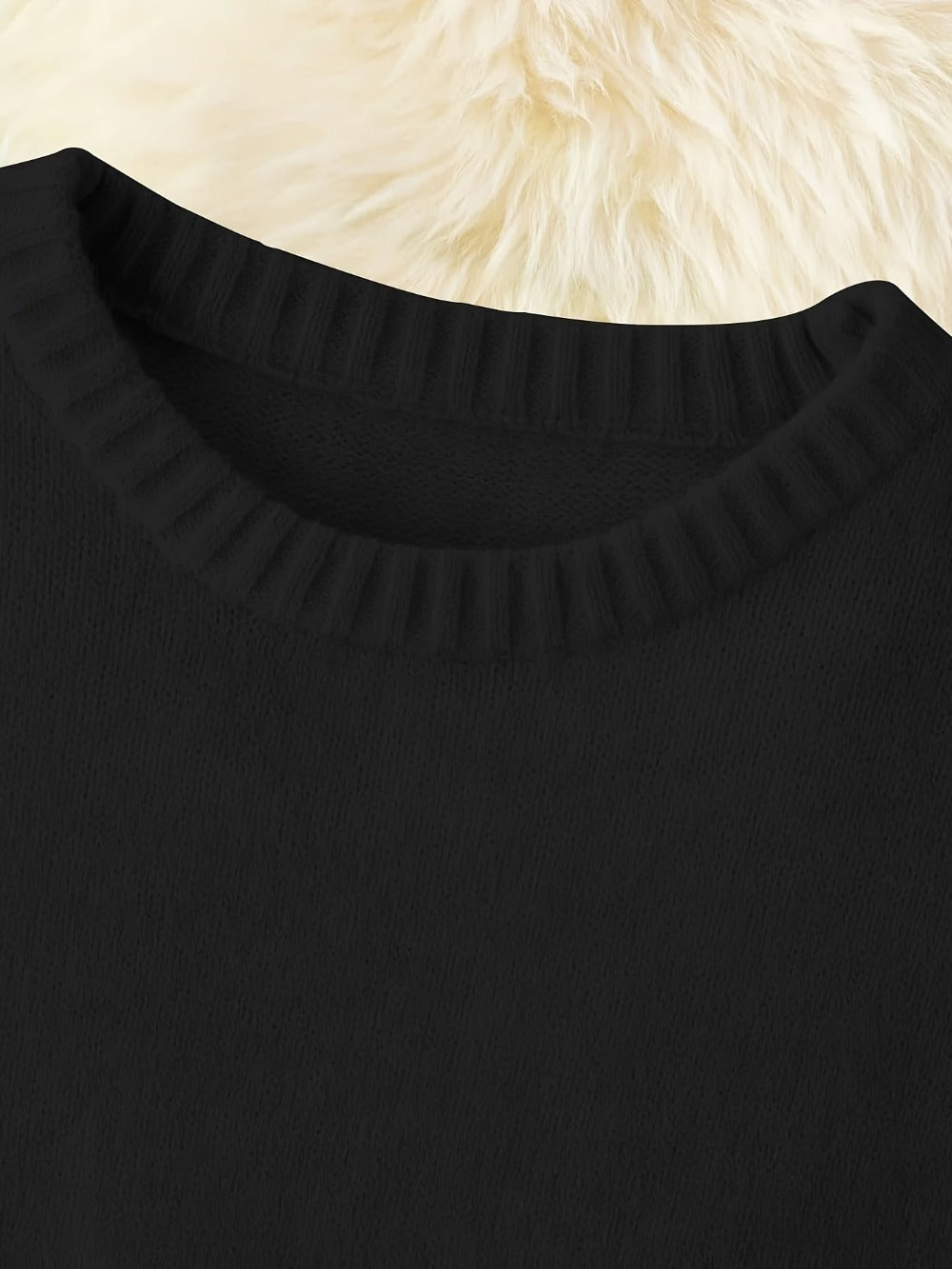 Women's Textured Pullover Sweater - Relaxed Fit Crew Neck