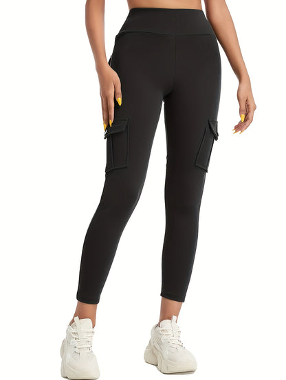 2pcs Women'S High-Waist Multi-Pocket Sports And Leisure Pants, Quick-Dry Running Yoga Trousers, Suitable for Fitness And Exercise