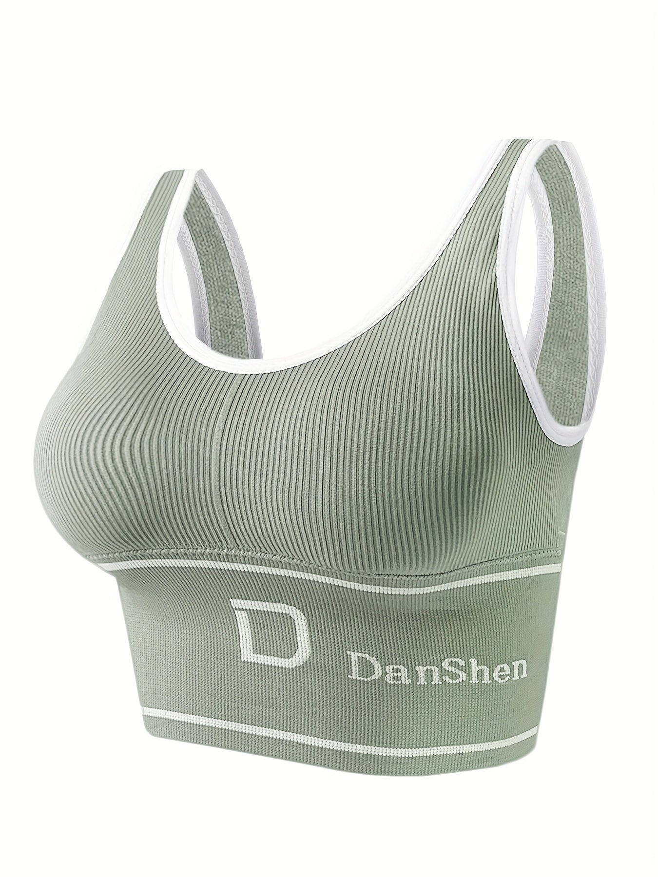 1pc EssElegance Plus-Size Push-Up High-Impact Wireless Sports Bra - Cross-Back Seamless Design with Removable Pads, Breathable Compression for Yoga, Running & Training